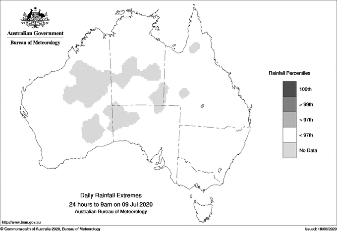 Australian daily rainfall extreme area maps