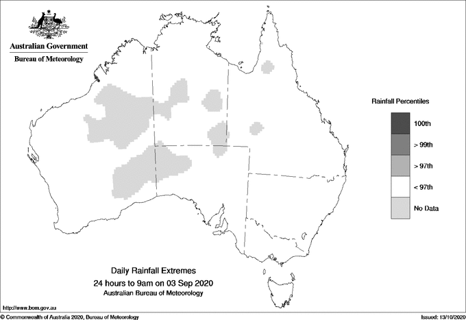 Australian daily rainfall extreme area maps