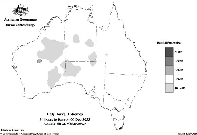 Australian daily rainfall extreme area maps