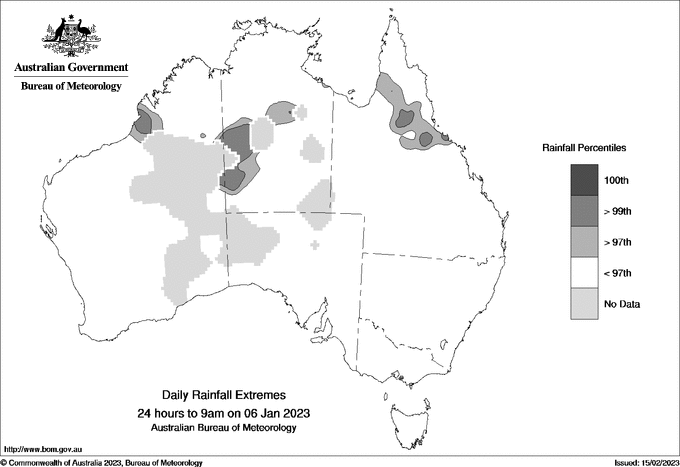 Australian daily rainfall extreme area maps