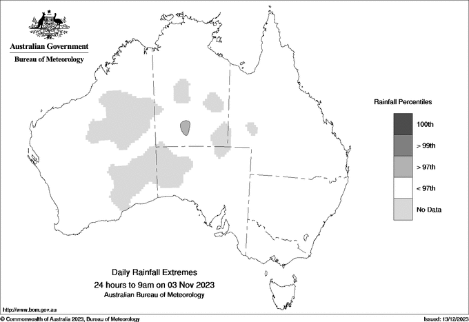 Australian daily rainfall extreme area maps
