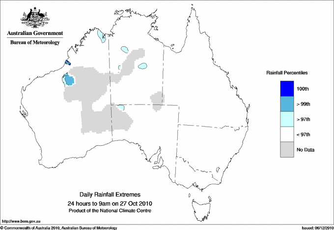 Australian daily rainfall extreme area maps