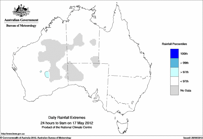 Australian daily rainfall extreme area maps