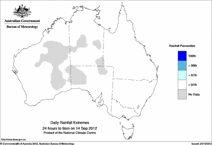 Australian daily rainfall extreme area maps