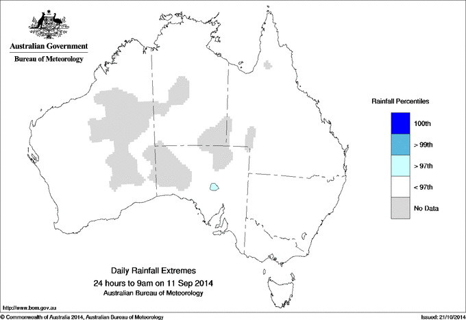 Australian daily rainfall extreme area maps