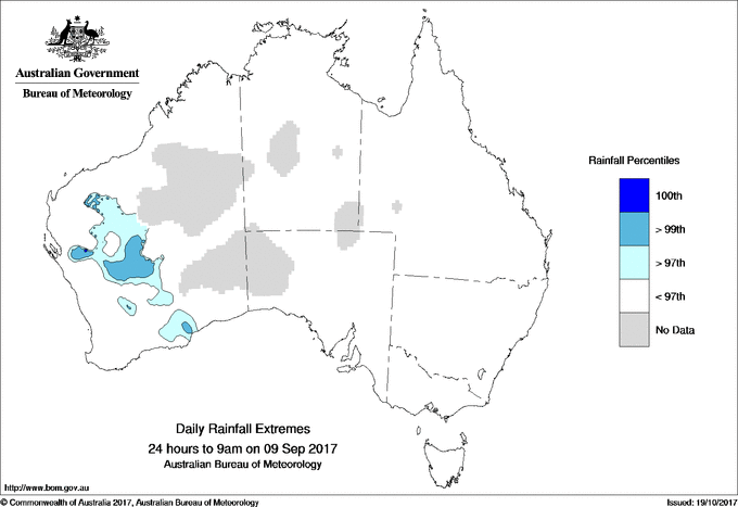 Australian daily rainfall extreme area maps