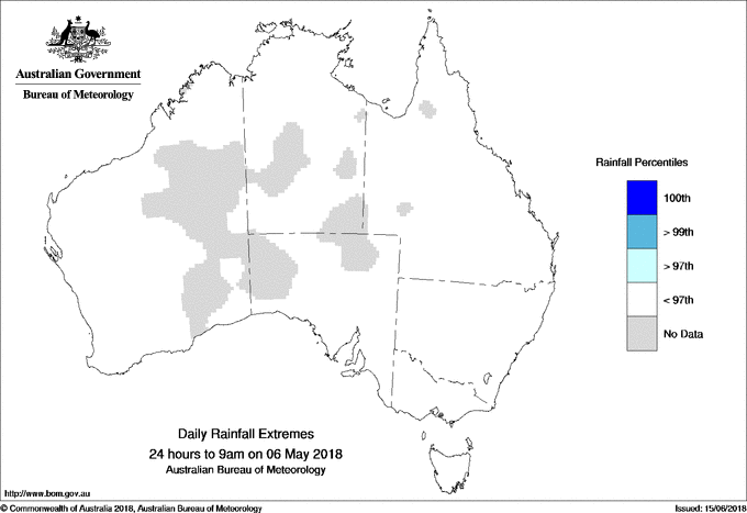 Australian daily rainfall extreme area maps