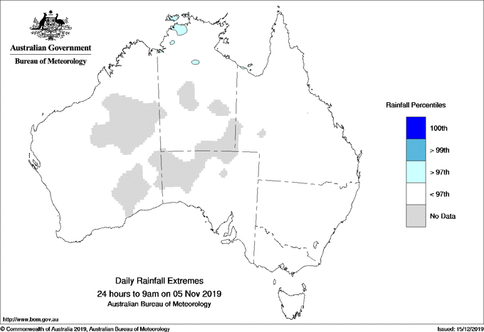 Australian daily rainfall extreme area maps