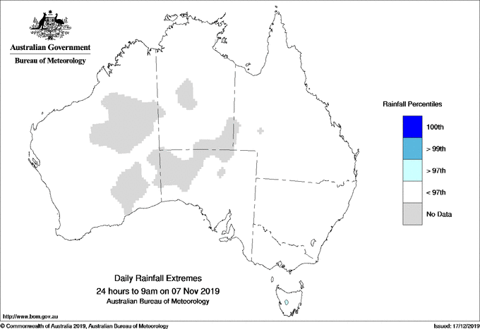 Australian daily rainfall extreme area maps