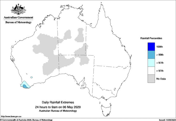 Australian daily rainfall extreme area maps