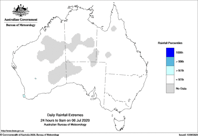 Australian daily rainfall extreme area maps