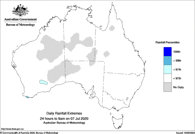 Australian daily rainfall extreme area maps