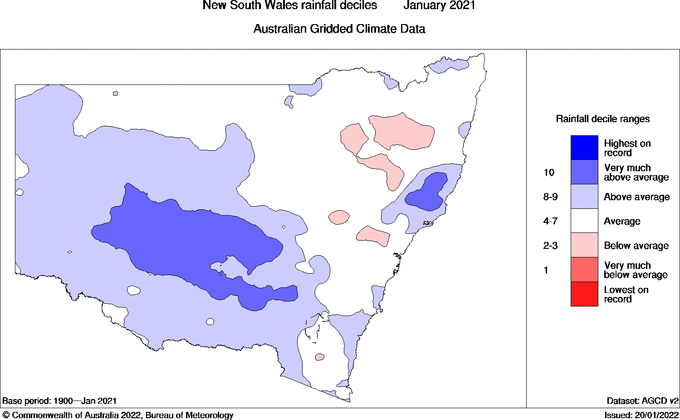 Map of Rainfall deciles