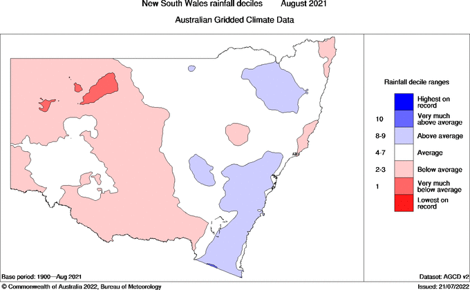 Map of Rainfall deciles
