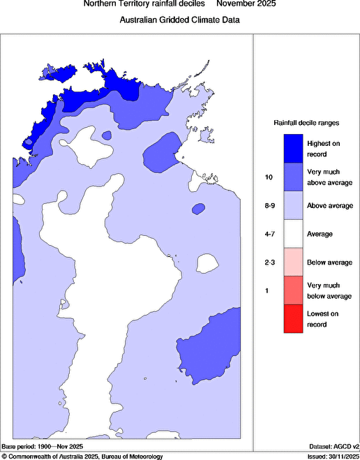 Map of Rainfall deciles