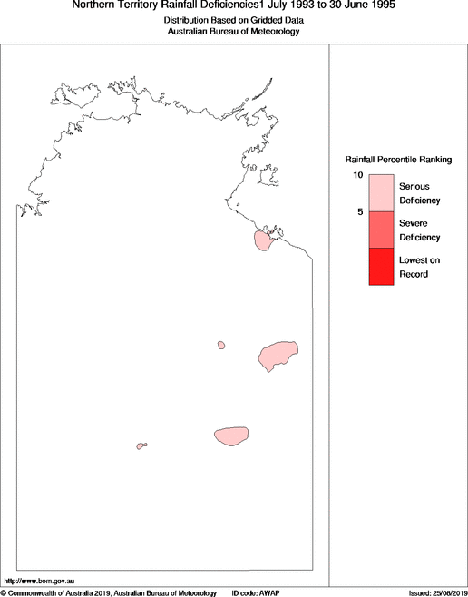 Twenty-four-monthly rainfall deficiency for Northern Territory
