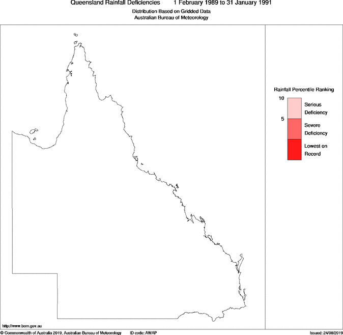 Twenty-four-monthly rainfall deficiency for Queensland