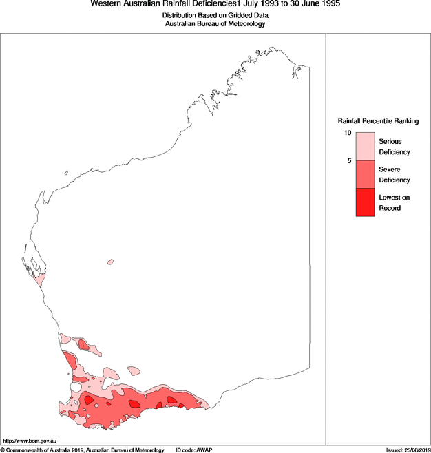 Twenty-four-monthly rainfall deficiency for Western Australia