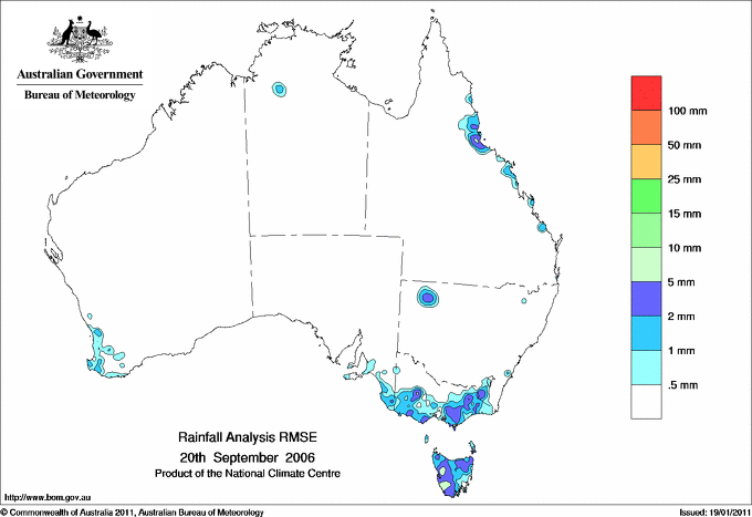 Daily rainfall totals - Error estimate analysis