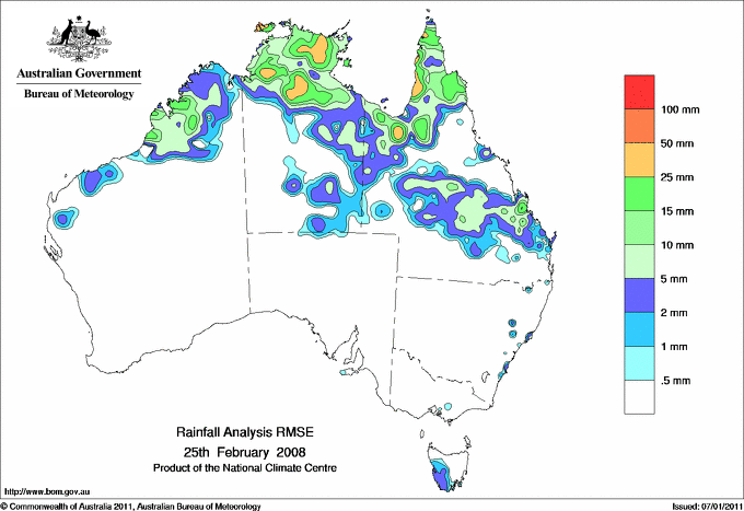 Daily rainfall totals - Error estimate analysis