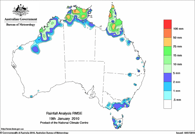 Daily rainfall totals - Error estimate analysis