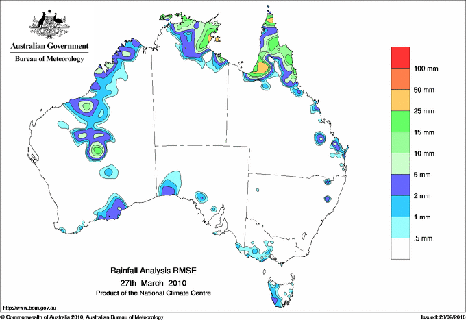 Daily rainfall totals - Error estimate analysis