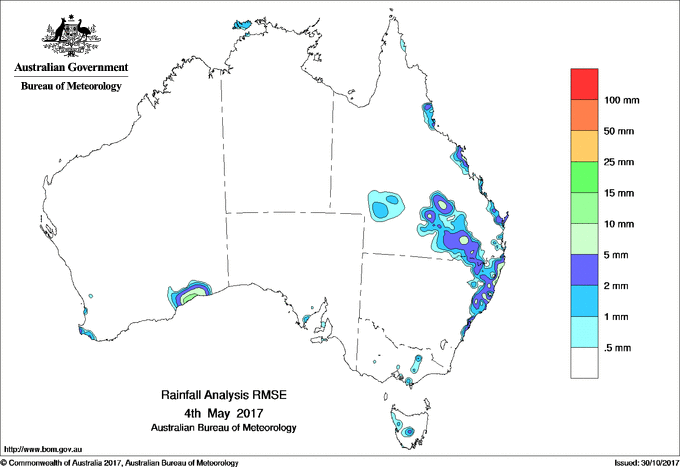 Daily rainfall totals - Error estimate analysis