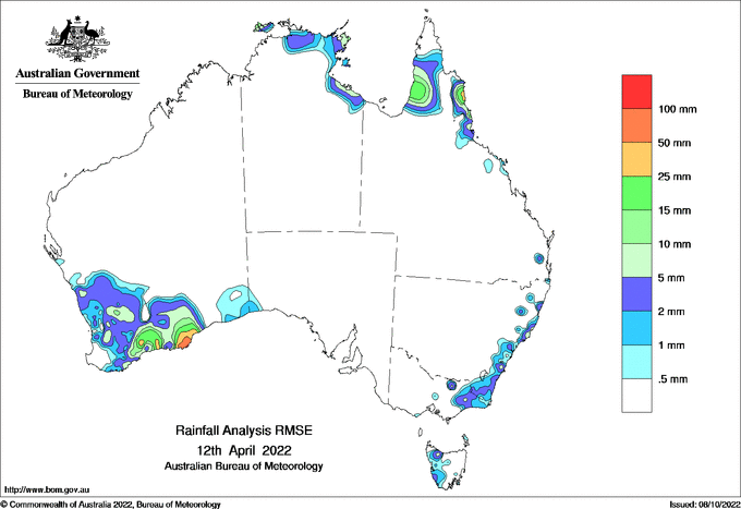 Daily rainfall totals - Error estimate analysis