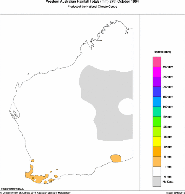 Daily rainfall totals for Western Australia