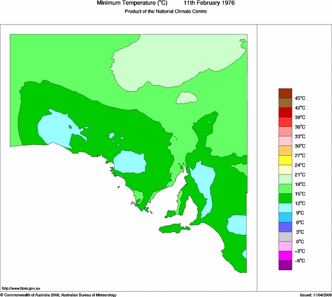 Daily minimum temperature for South Australia