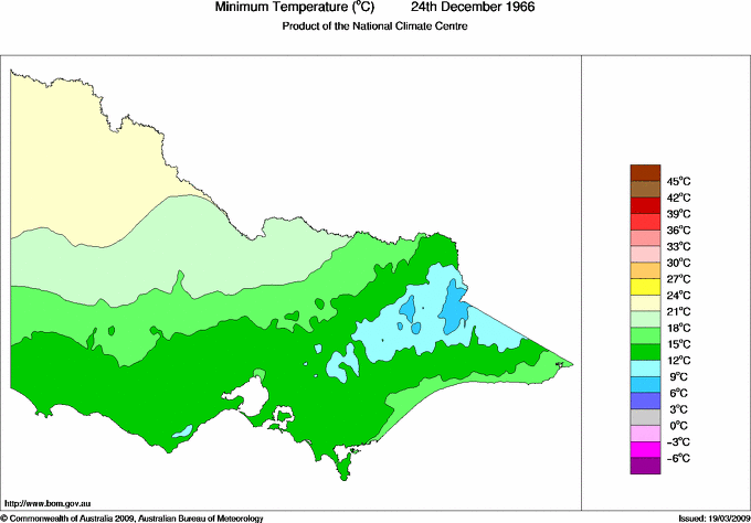 Daily minimum temperature for Victoria